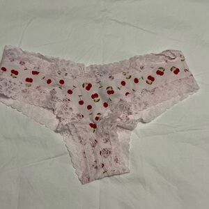 Victoria's Secret Pink Lace Panties with Cherry Print
